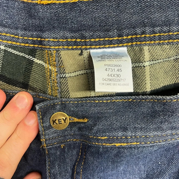 Key Flannel lined Straight Leg Jeans Men’s 44/30 Blue Denim Warm Winter 1324 - Picture 2 of 8